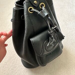 Dooney & Bourke Black Leather Backpack Bucket